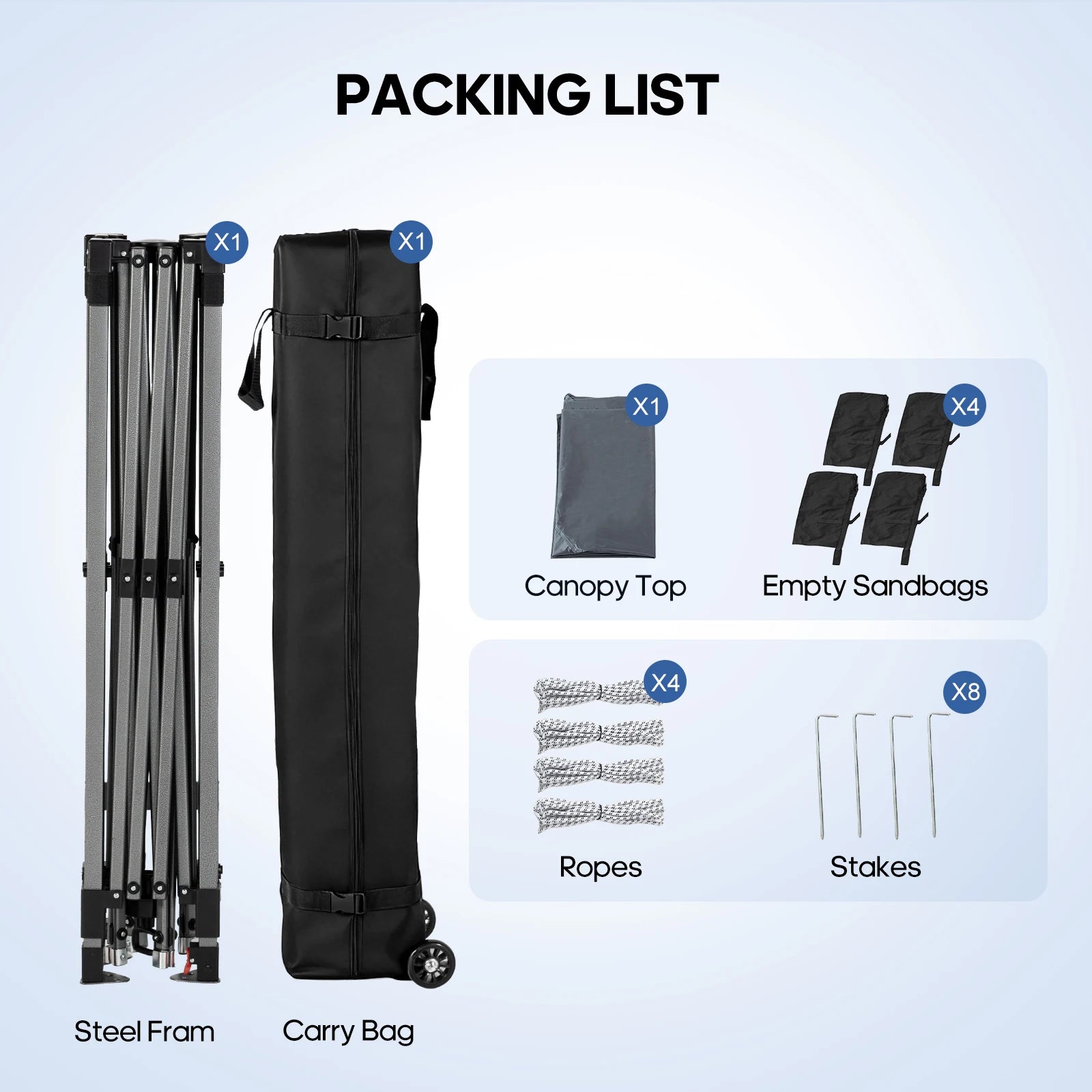 10x10ft Pop Up Canopy Tent with One-Push Setup & Carry Bag