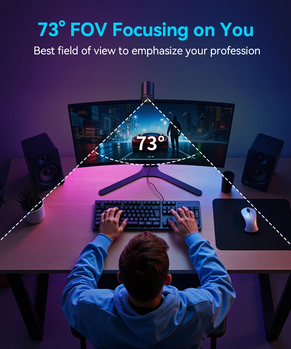 Webkamera 4K Streaming Webkamera 1080P 60FPS USB Kamera EMEET S600 Autofokus Kamera pro živé vysílání s mikrofony pro Tiktok/YouTube