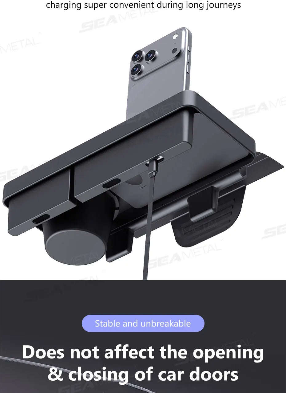 SEAMETAL Car Side Door Organizer Large Load-Bearing Hanging Door Storage Box with Cup/Phone Holder Universal Storage Organizer