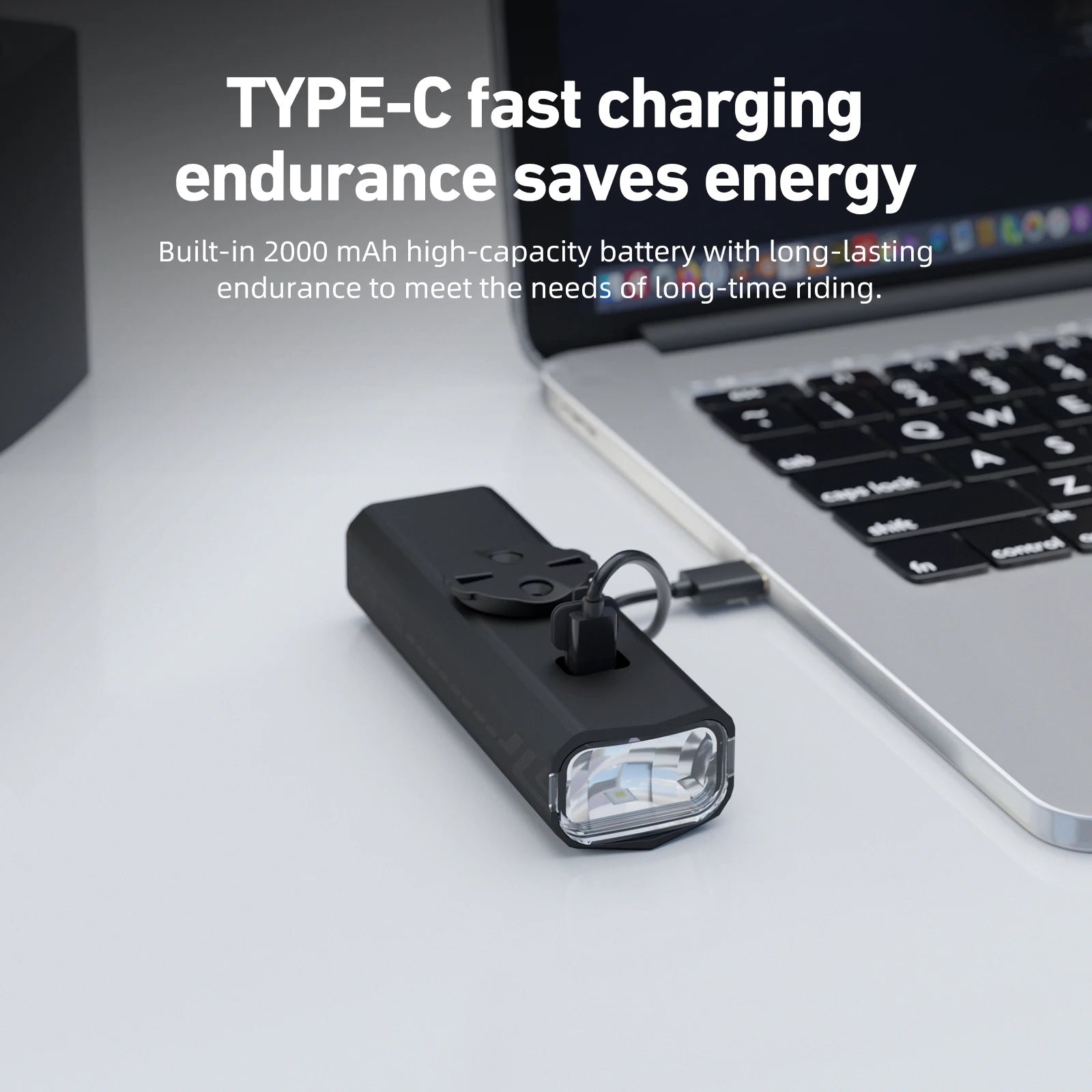 CYCLAMI Bicycle Front Light 500LM Bike Light 2000mAh Waterproof Headlights Flashlight Type-C Charging MTB Road Cycling Lamp