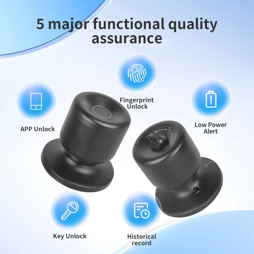 Smart Fingerprint Door Knob Lock with App Control