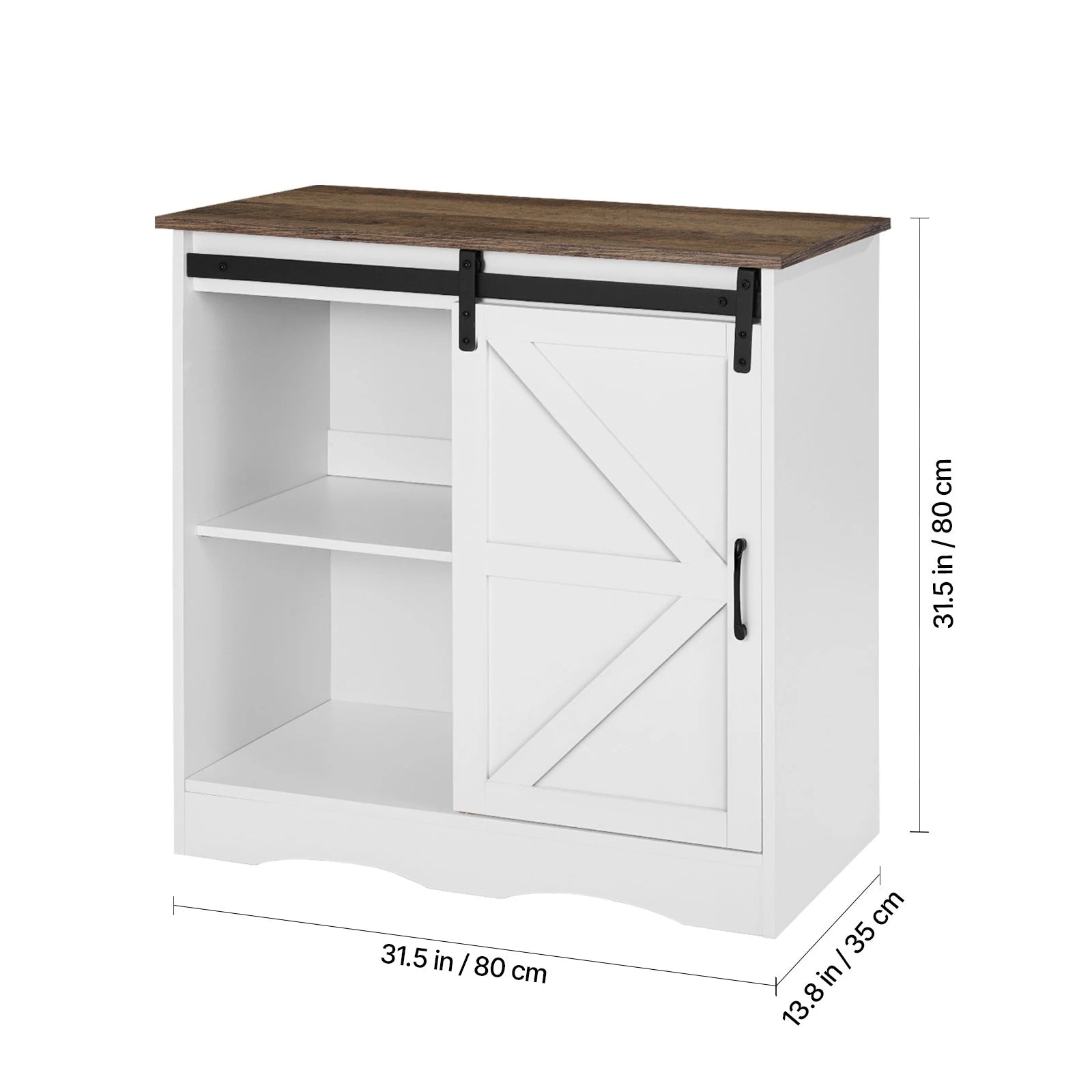 SucceBuy Coffee Bar Cabinet Farmhouse/Mid Century Coffee Bar Table Buffet Stand Cabinet for Entryway Grey/White/Walnut/Black/Oak