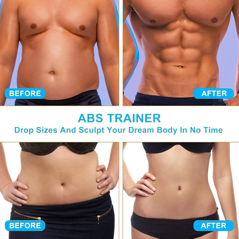 EMS Muscle Stimulator Abdominal Toning Belt Smart Muscle Toner Recharge Body Shaping Massage Belt Weight Loss Fitness Equipment