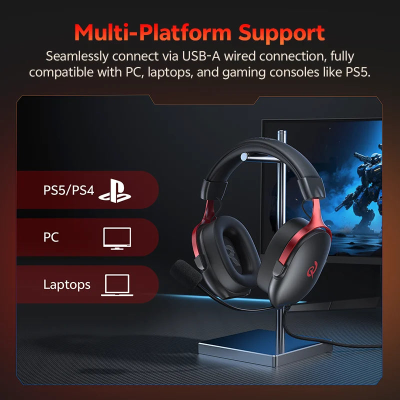 QCY VN200 Pro Bedrade Gaming Headset met 7.1 Geluid & Microfoon