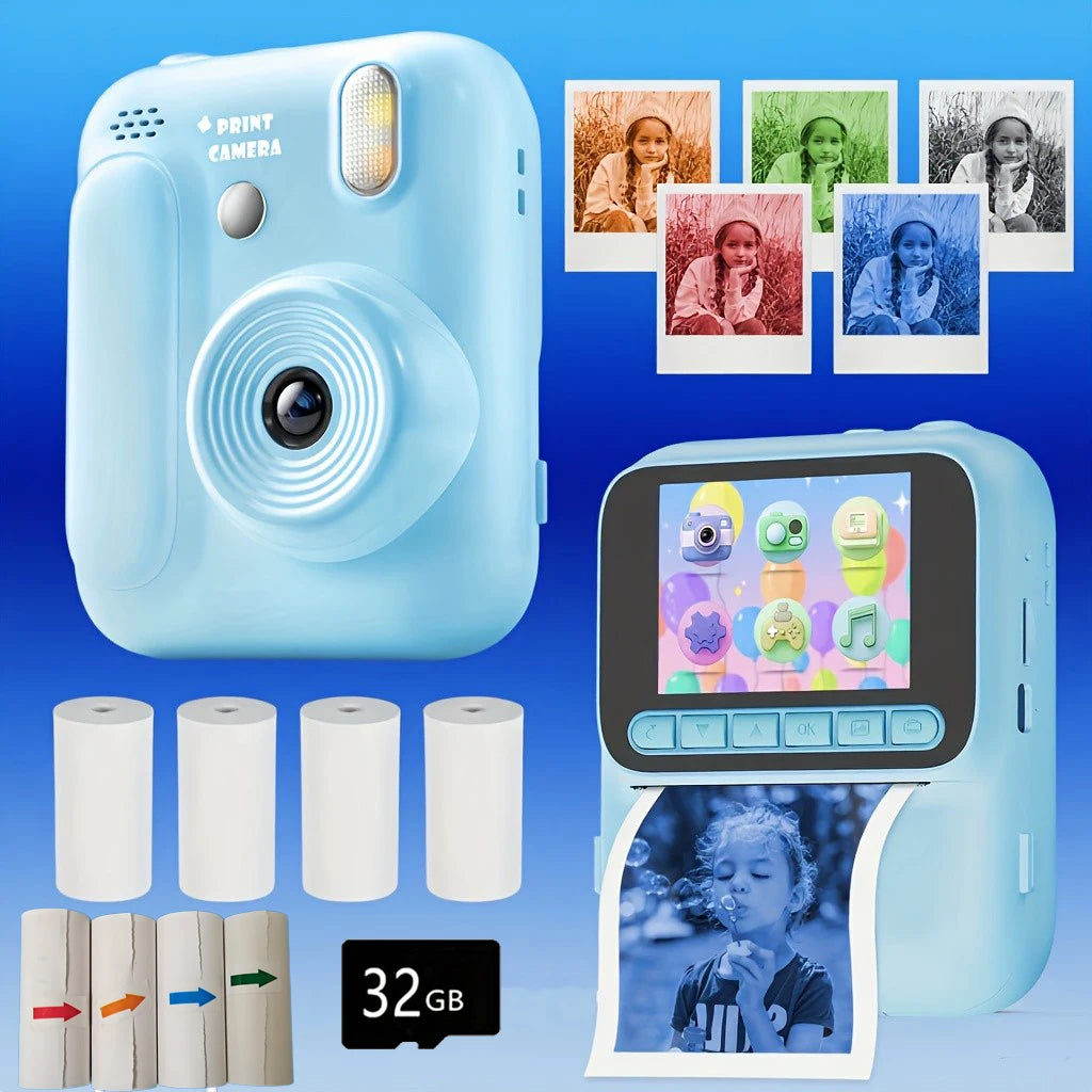Kids Instant Color Printing Camera 32GB 1080P