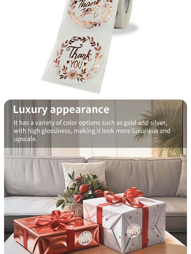 500pcs Monogrammed Floral Thank You Stickers