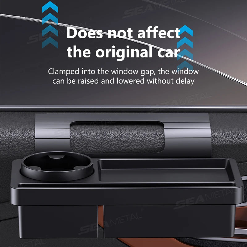 SEAMETAL Car Side Door Organizer Large Load-Bearing Hanging Door Storage Box with Cup/Phone Holder Universal Storage Organizer