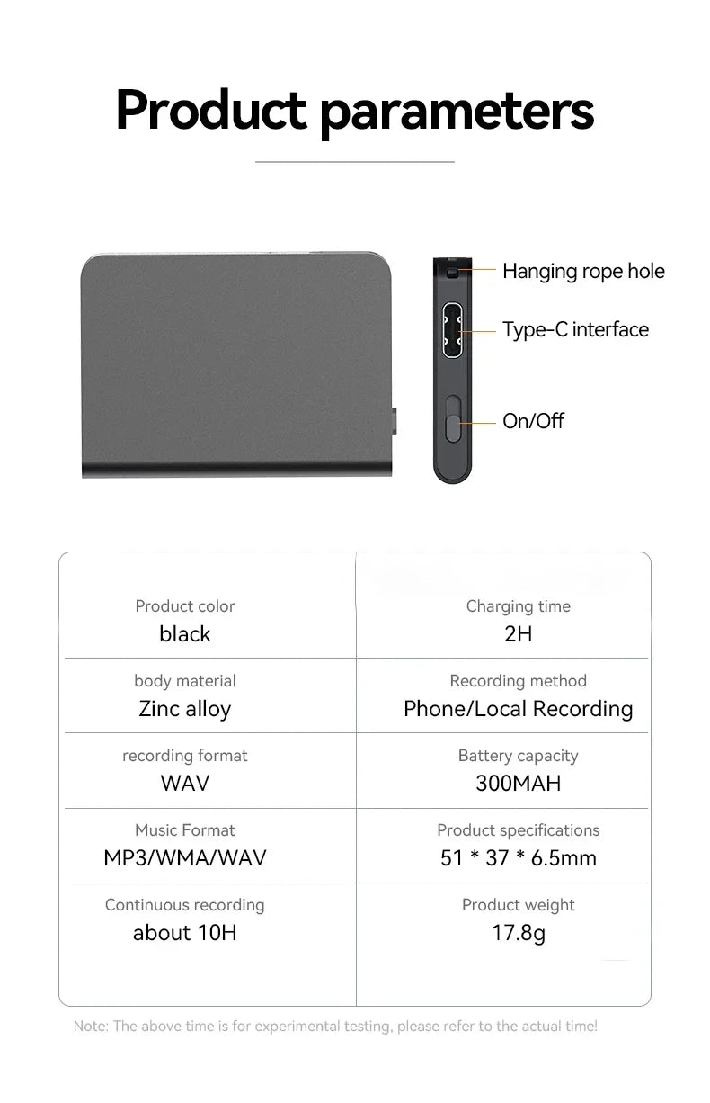 APP Mini Voice Recorder Activated Recording Micro Dictaphone Digital Audio Smart Recorder Noise Reduction Sound Recorder