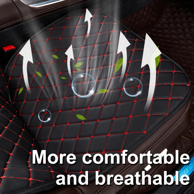 SEAMETAL Premium Car Seat Cushion Luxury Leather Anti Slip Seat Cover Breathable Anti Scratch Car Seat Protector for Sedan Suv
