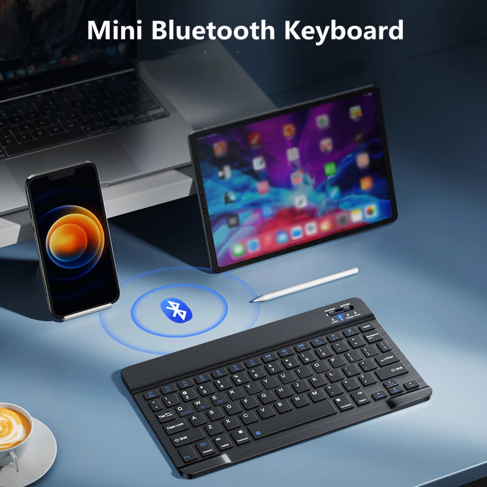 Compact Rechargeable Bluetooth Keyboard, English Layout