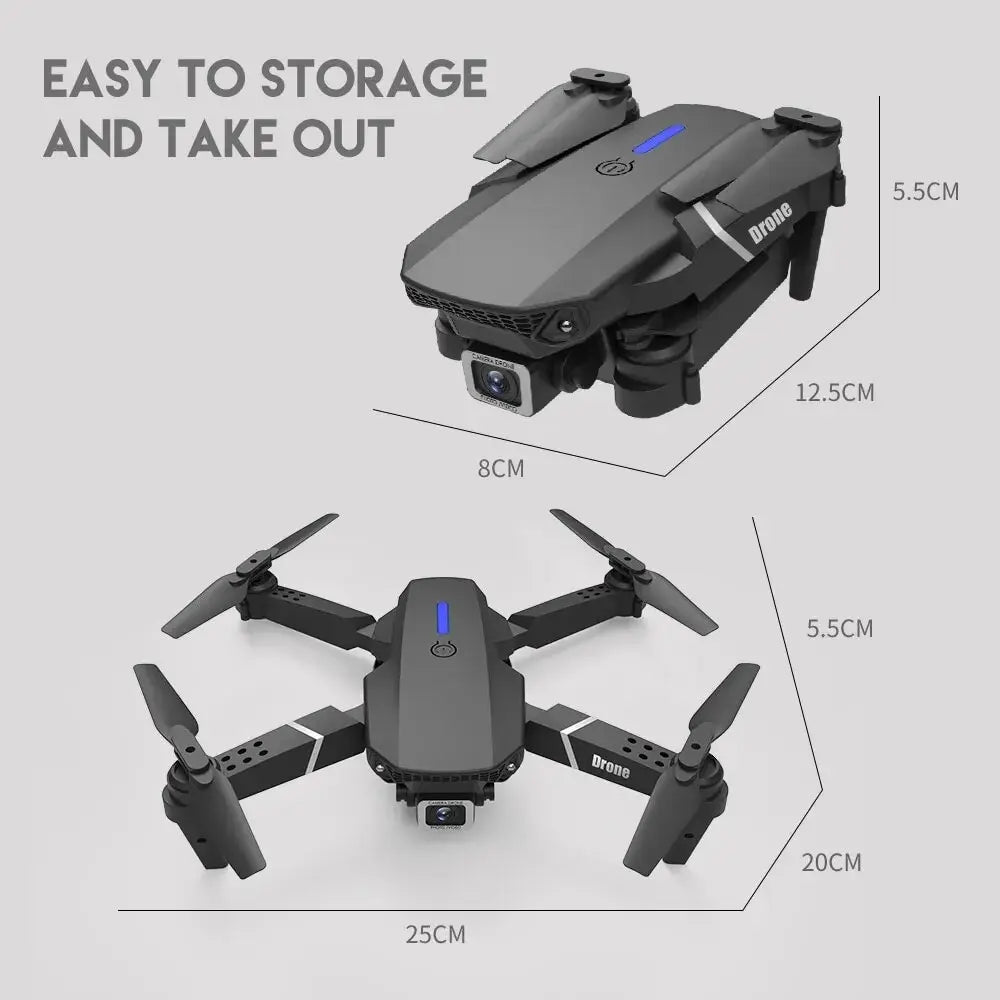 Height Hold Gift Toy 2024 E88Pro RC Drone 4K 1080P Wide Angle HD Camera Foldable Helicopter WIFI FPV