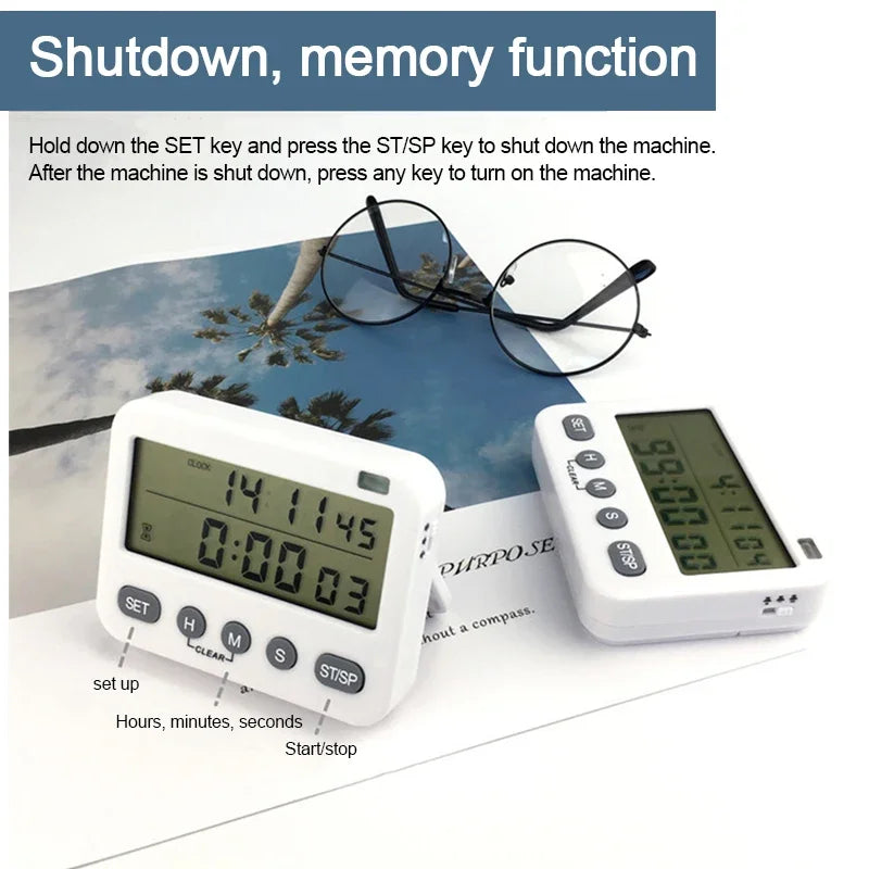 Dual Digital Kitchen Timer - Vibration Option