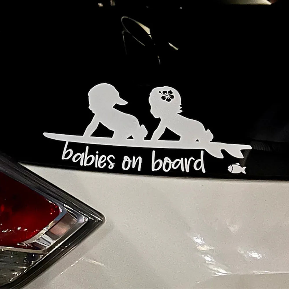 Babies on Board Surfboard Car Decal