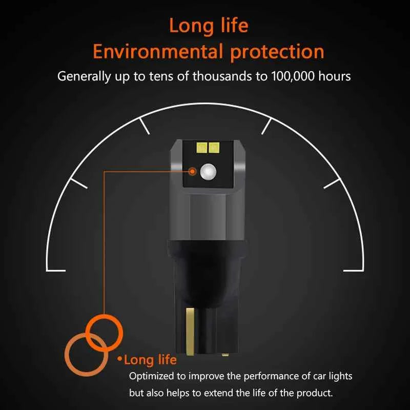 T10 W5W 194 LED Car Interior Bulbs 6000K 12V 1.5W Pair