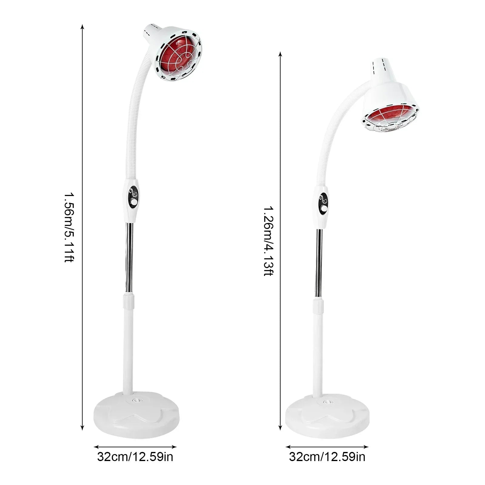 Adjustable Infrared Heat Lamp 275W Floor Standing Therapy Light