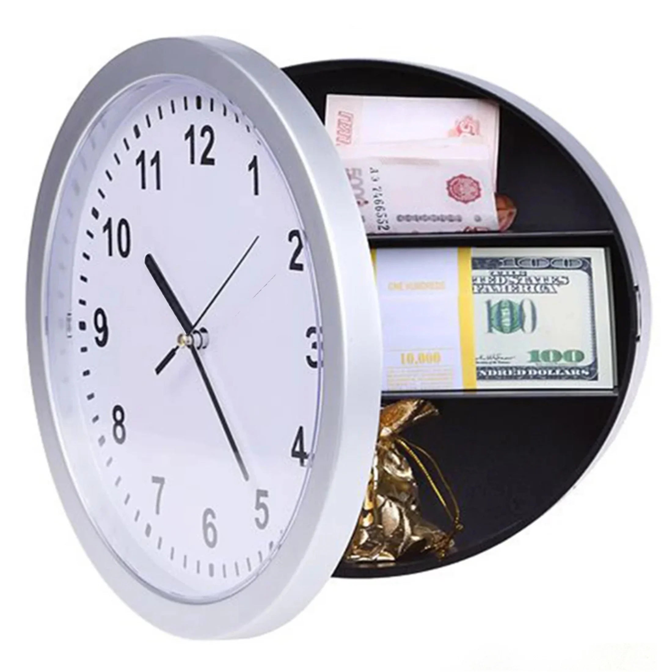 Hidden Wall Clock Safe with Secret Compartment for Valuables