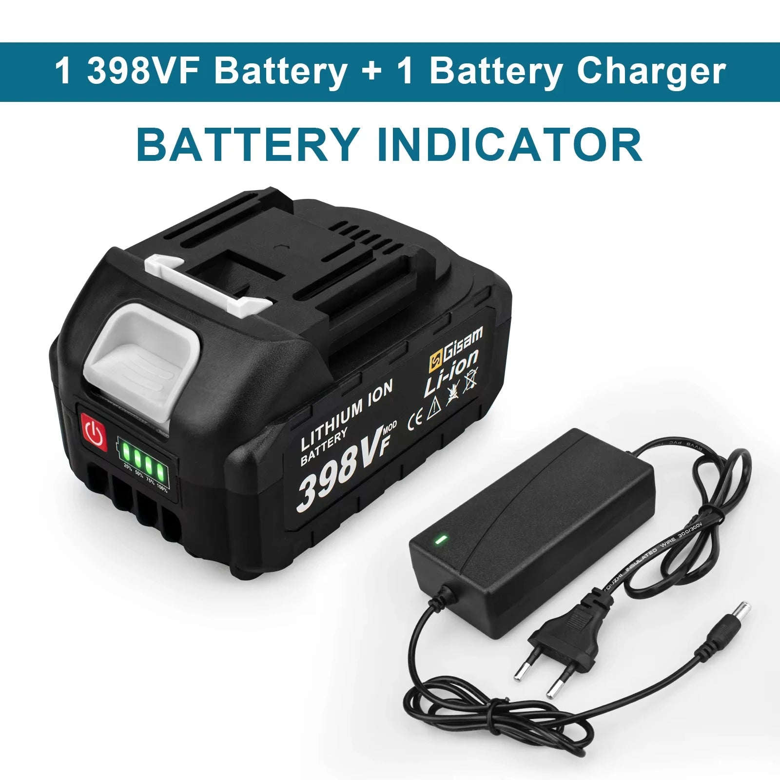 Gisam Rechargeable Battery 22500mAh 15000mAh Lithium Ion Battery 198VF 398VF 928VF Li-ion Battery For Makita 18v battery Pin