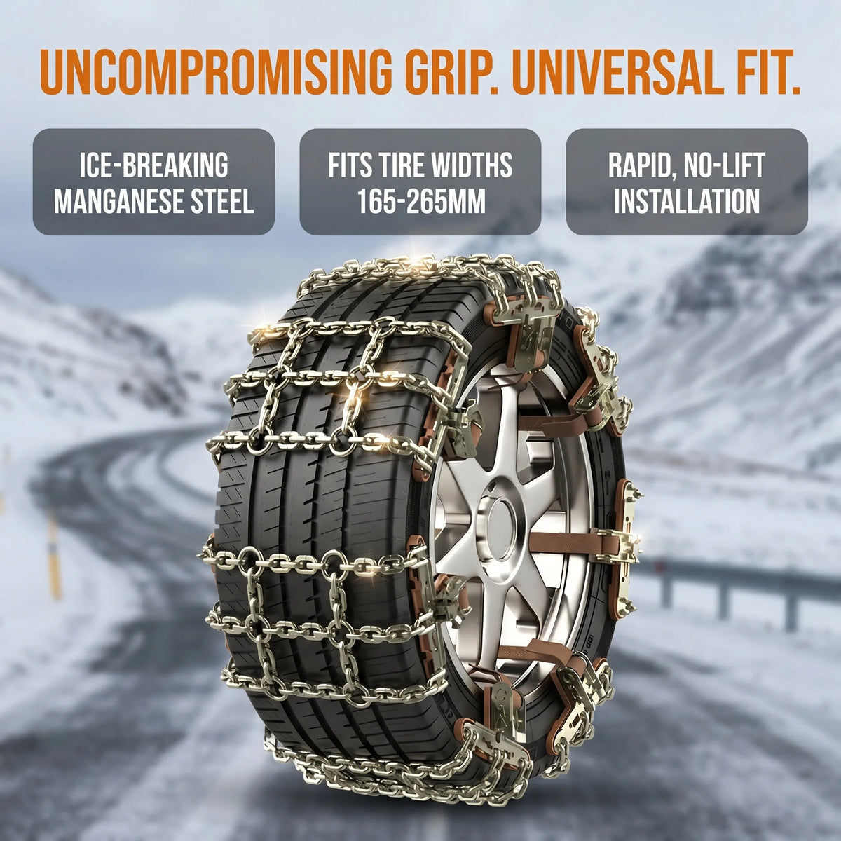 Emergency Tyre Traction Chains - Four Pieces