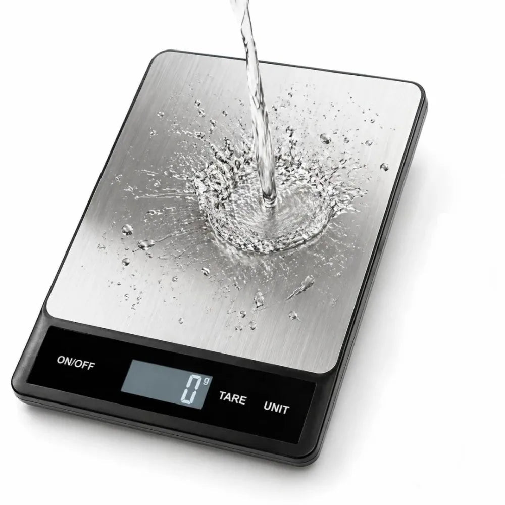 Waterproof Digital Kitchen Scale 10kg 1g with LCD Backlit Display