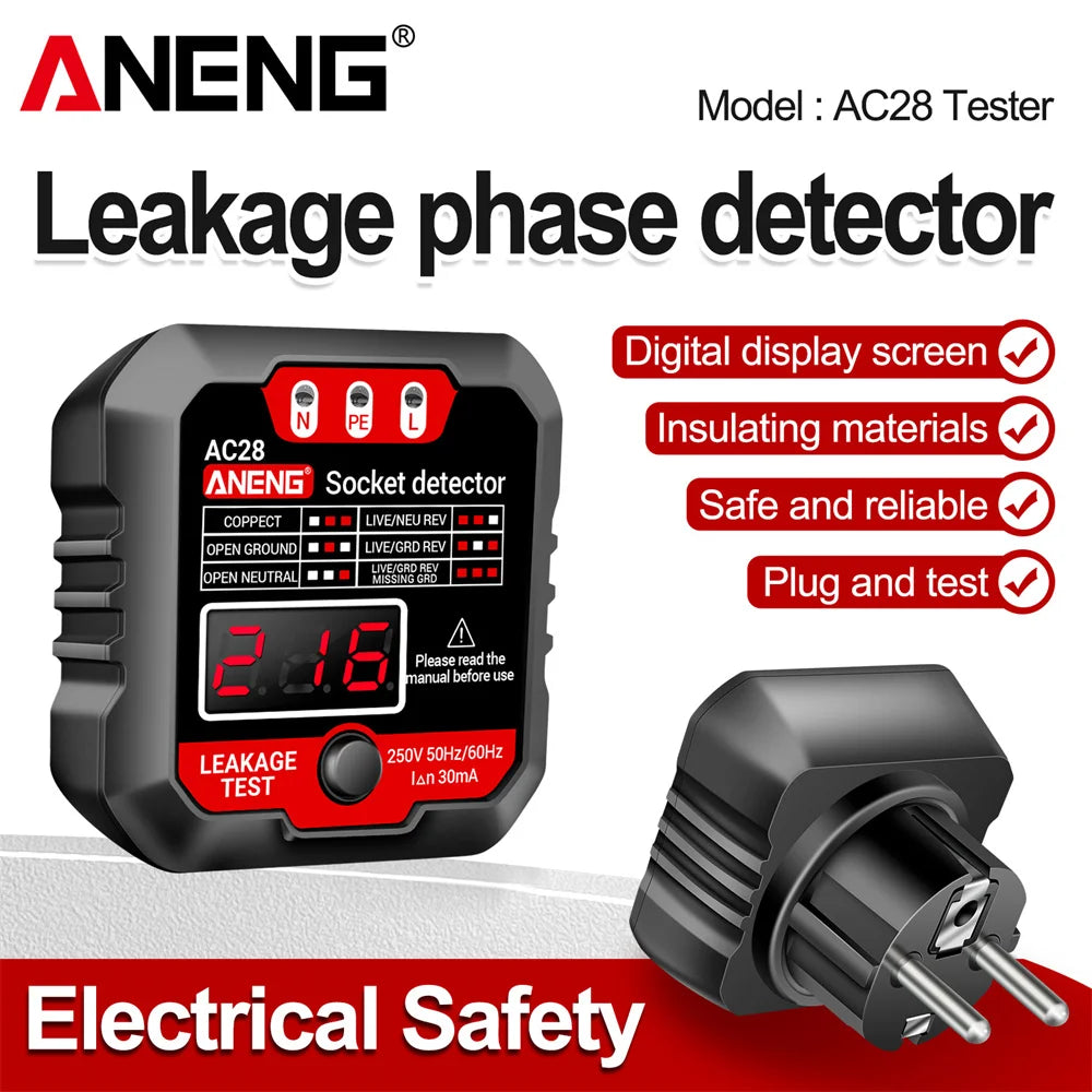 AC27/AC28 Socket Tester, EU or US Options
