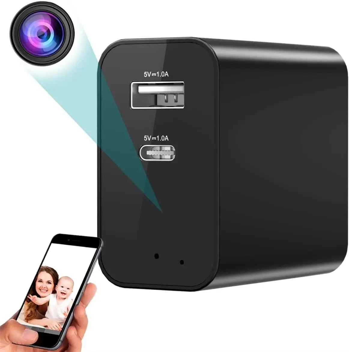160° Wide Angle 4K HD Charger Camera with Motion Detection and App Control