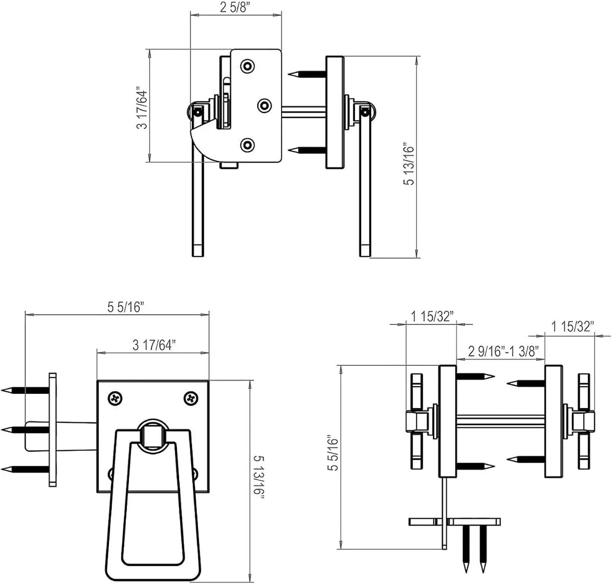 Heavy Duty Gate Latch Double Side Gate Latches Matte Black Fence Latch Garden Door Latch Pool Gate Latch