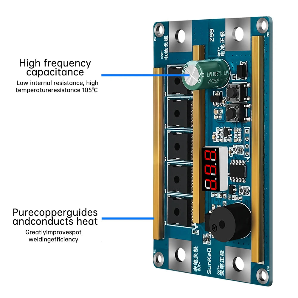 99 Gears 12V Spot Welder Kit Digital Power Adjustable Spot Welding Pen Control Board Nickel Sheet For 18650 Lithium Battery