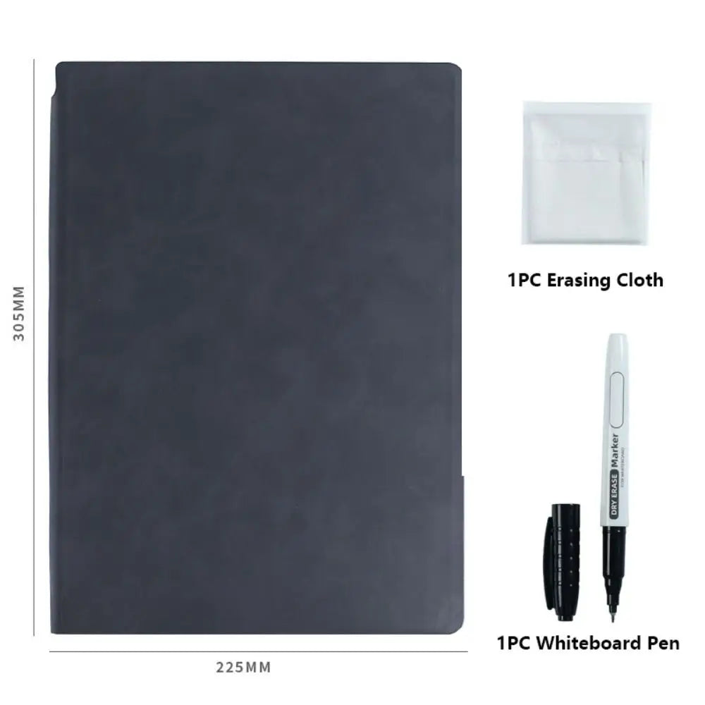 Reusable A4-Style Whiteboard Notebook with Pen