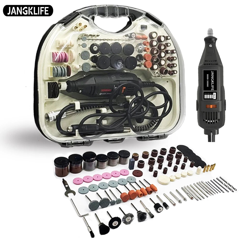 JANGKLIFE 110V 220V Power Tools Electric Mini Drill Die Grinder Engraver Polisher with Rotary Tools Set Kit For 3000 4000