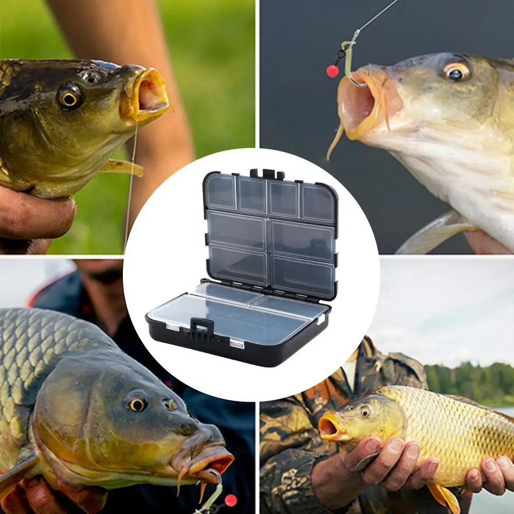 Caixa de arrumação para amostras de pesca com dois lados