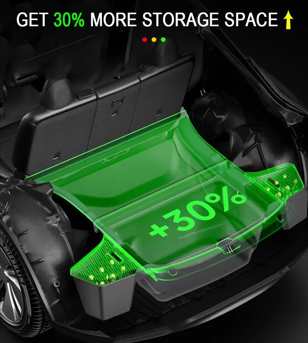 For Tesla Model Y Juniper Trunk Organizer Side Storage Box Boot Organizer Flocked TPE Mat Anti-dirty 2025 Car Travel Accessories