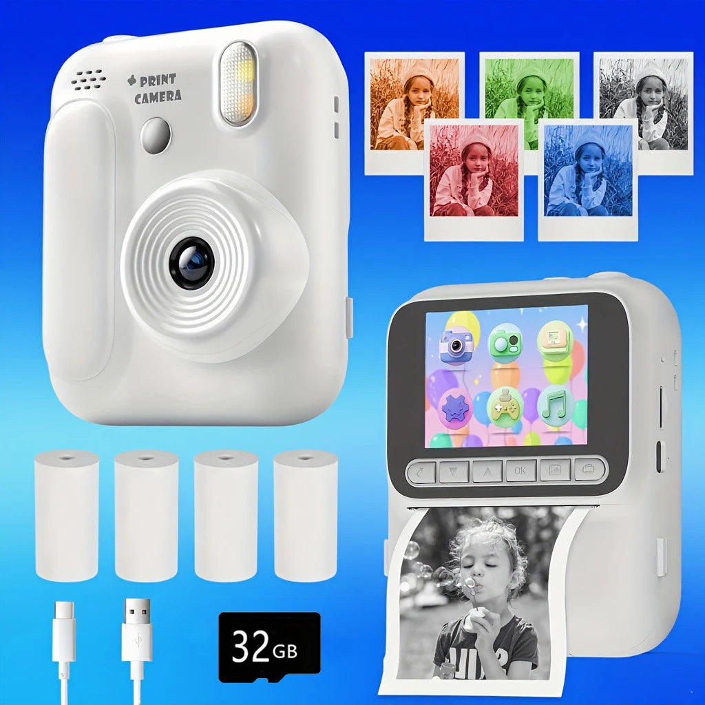 Kids Instant Color Printing Camera 32GB 1080P