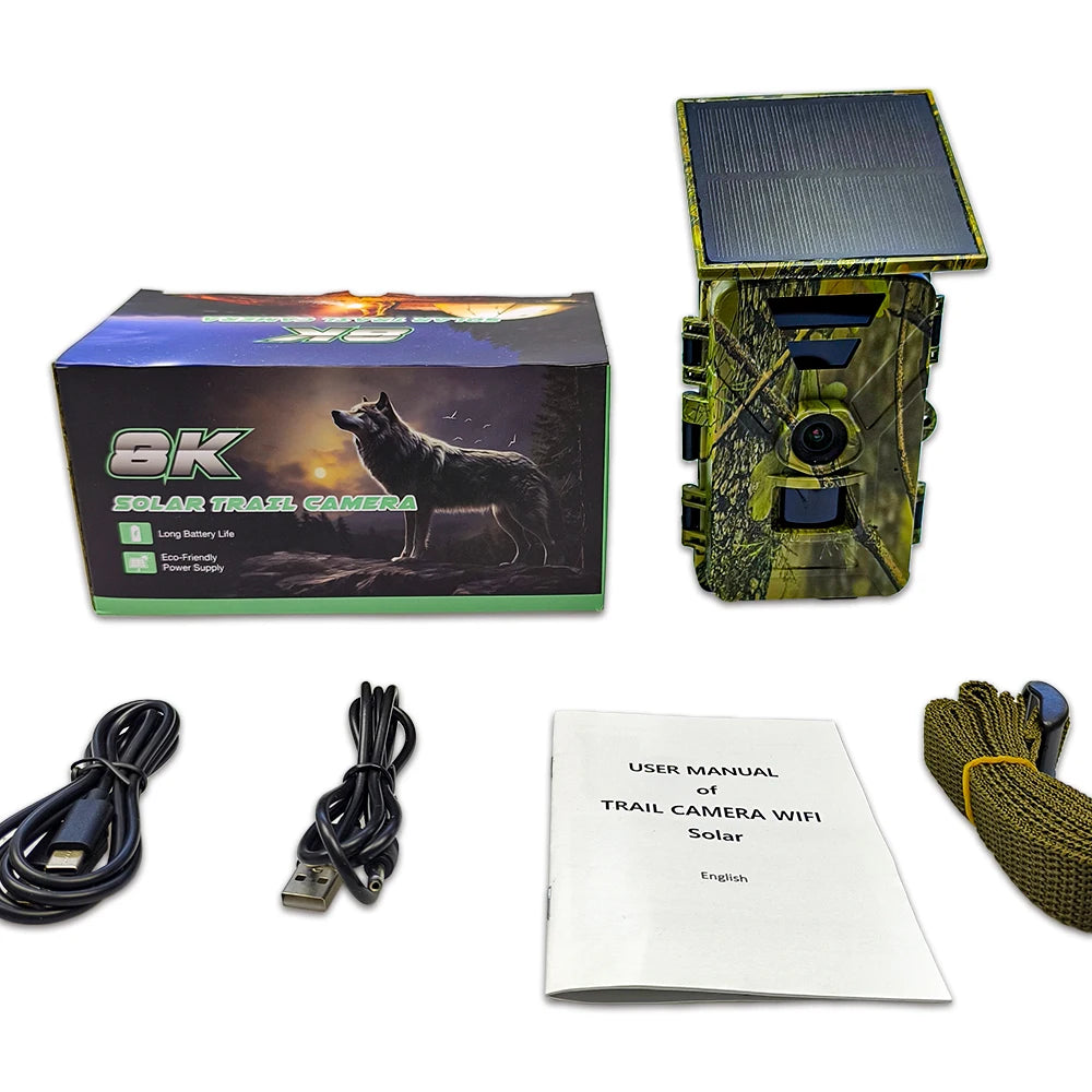 Solar Powered Trail Camera with 8K Video and 60MP Photos