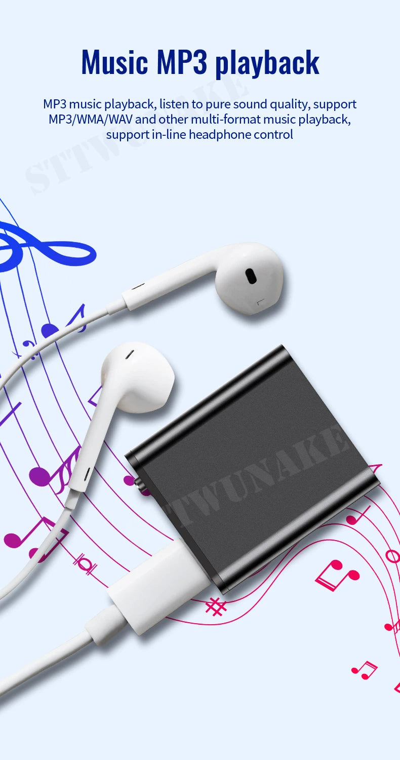 Mini Voice Activated Recorder Only 0.25cm Built-in Magnet Small Digital Audio Recording Sound Device Micro Dictaphone STTWUNAKE