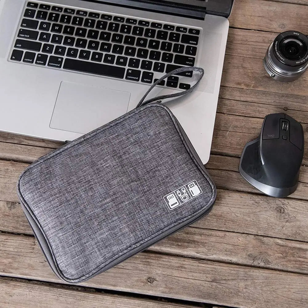 Slim Nylon Electronics Organiser with Elastic Loops