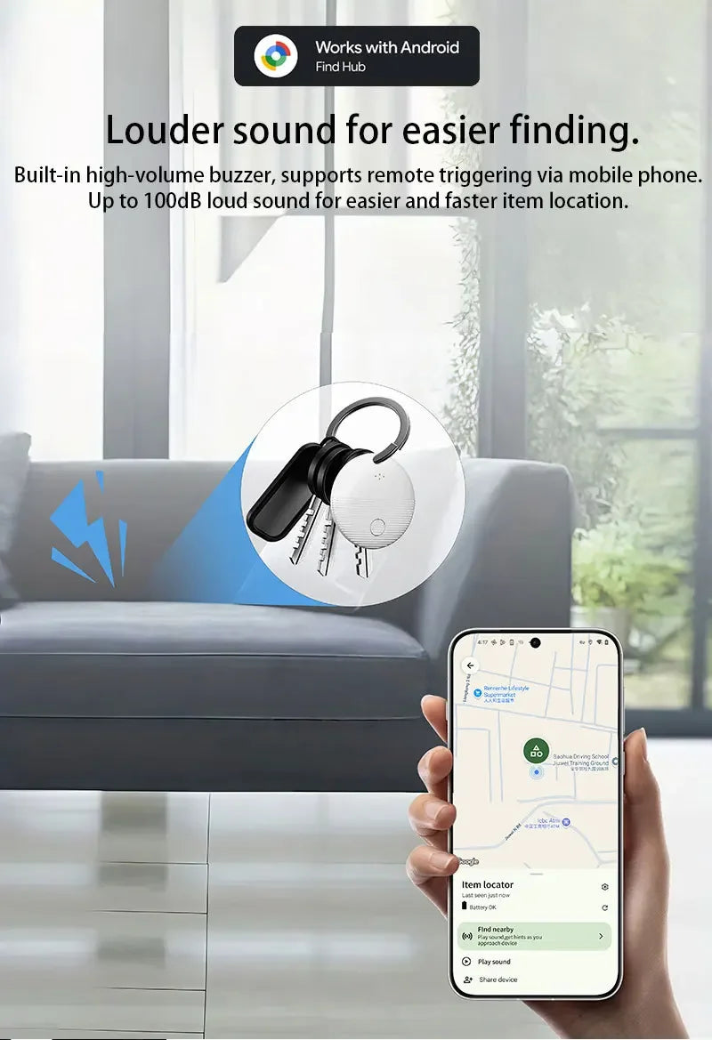 Google Find My GPS Tracker Android Airtag φορητό GPS Tracker Bluetooth εντοπιστής για ποδήλατο κλειδιά, ποτέ μην ξεχνάτε πράγματα