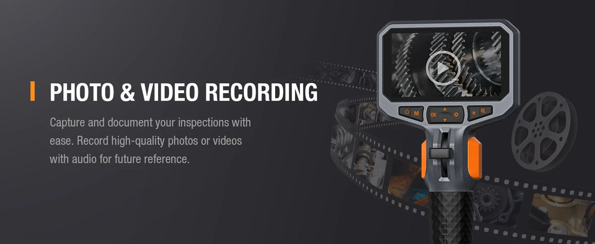 4.5-Inch Articulating Borescope 1080P Endoscope Camera with 32GB TF Card