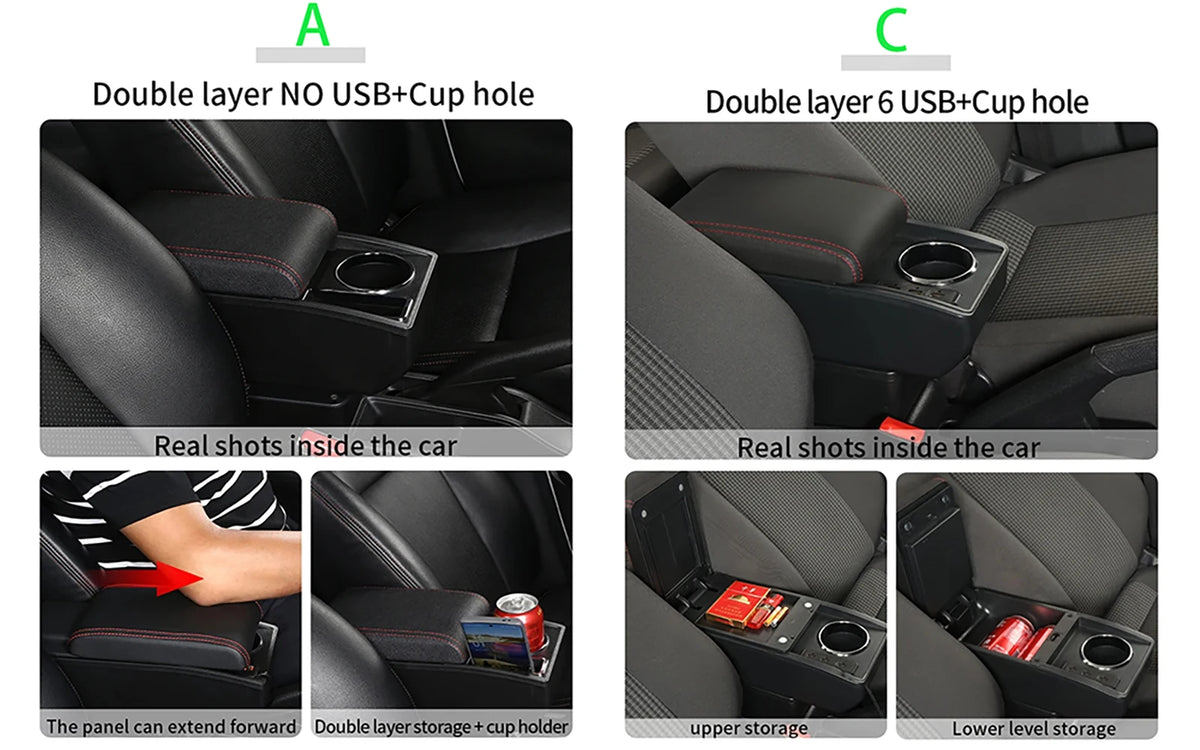 Universal Car Armrest Universal Model Armrest Box Central Storage Box Dedicated Cup Holder Retrofit Parts Interior Accessories