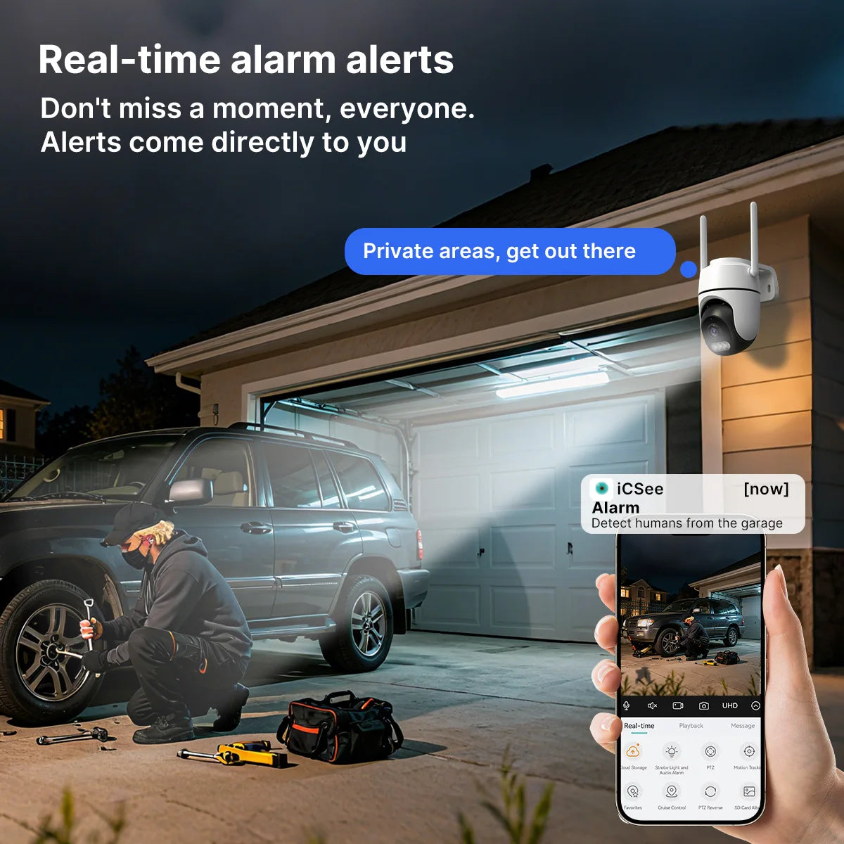 1080P WiFi PTZ Security Camera with Night Vision & Two-Way Audio