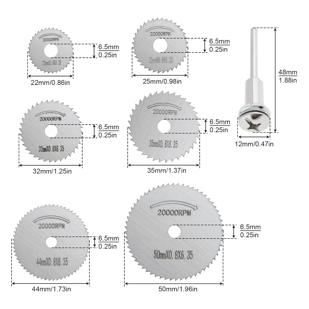 Mini HSS Metal Cutter Circular Saw Disc Wheel Blade Woodworking Durable Precision Cut Mandrel Mini Rotary Tool Accssory Set