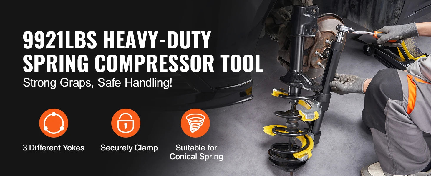 SucceBuy Strut Spring Compressor Macpherson Strut Spring Compressor Kit Interchangeable Fork Strut Coil Extractoror Remover Tool