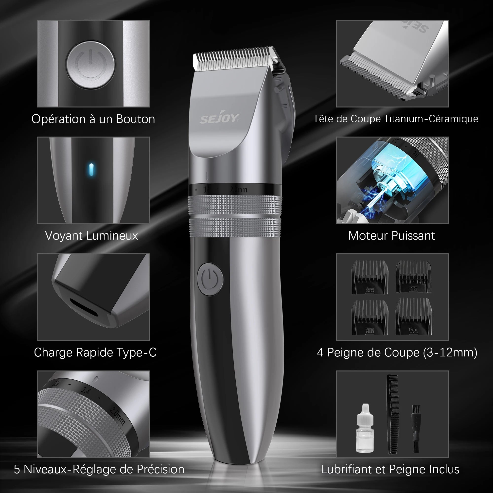 Elektrické profesionálne USB nabíjateľné strihacie strojčeky na vlasy sada