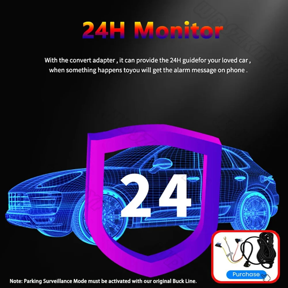 Triple Lens WiFi Dashcam 2/3 Channel Car Camera 1080P HD Video Recorder, Night Vision Car DVR with Wide Angle for Front and Rea