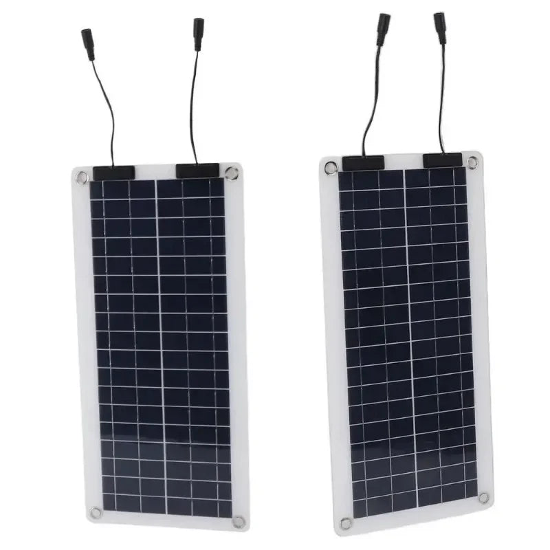 Solar Panel Charger 100W Waterproof Trickle Charger Solar Battery Maintainer Dual Output For 12V-24V Car RV Boat Motorcycle