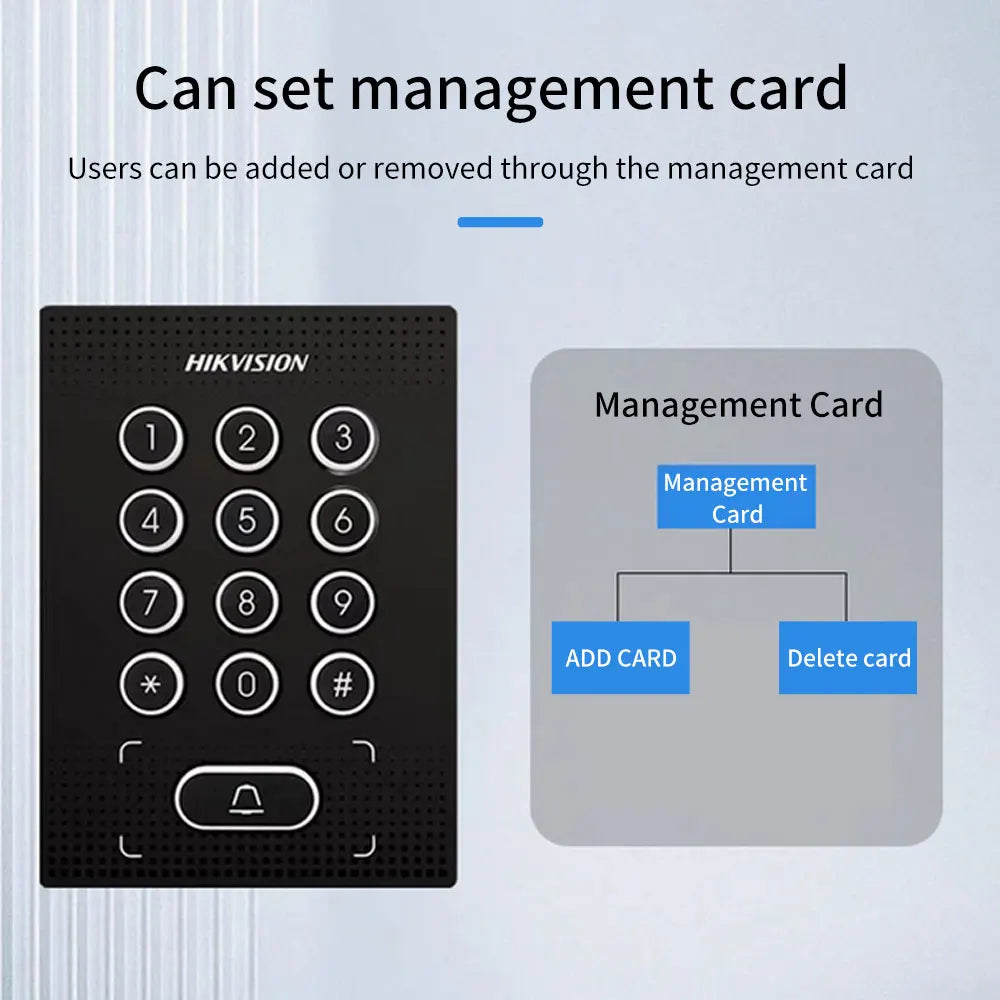 Hikvision Door Station Lock Open Access Control Keypad 13.56mhz Ic card Wiegand Card Reader work with Exit Button Wired Doorbell