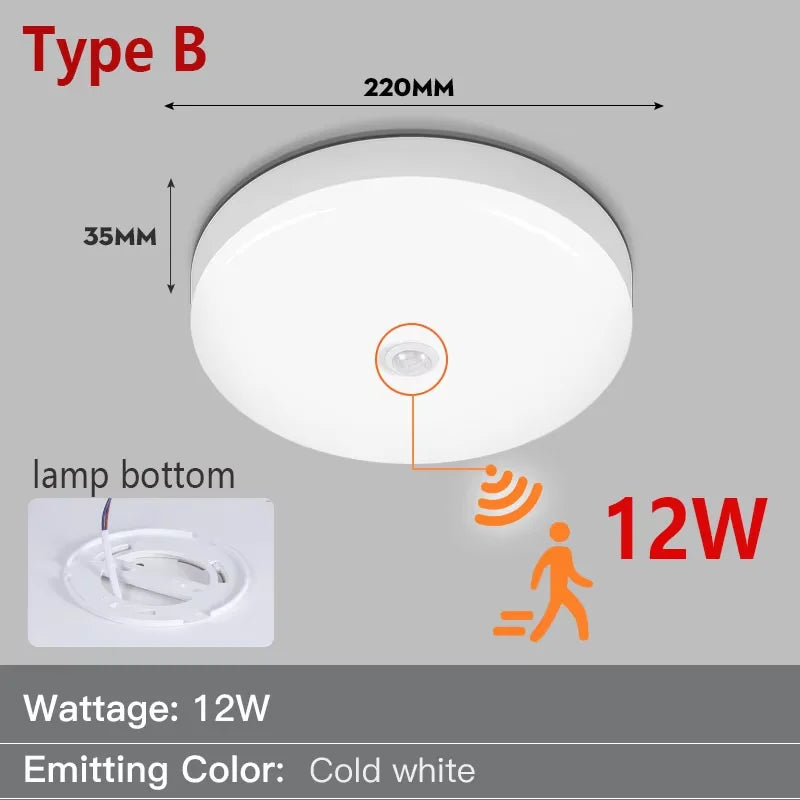 Motion-Sensor LED Ceiling Light