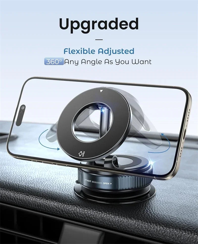Support magnétique pour téléphone de voiture Ventouse mécanique Pivot 360° Adsorption magnétique Support universel de navigation
