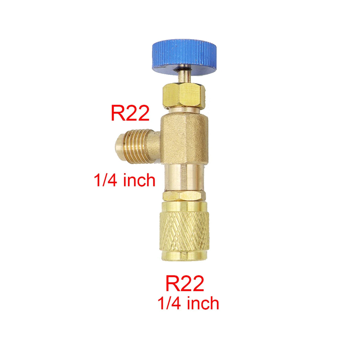 Valve de sécurité liquide R410A R22 Frigorifique Connecteur de sécurité 1/4 "Adaptateur de sécurité Réparation de climatisation et fluide liquide