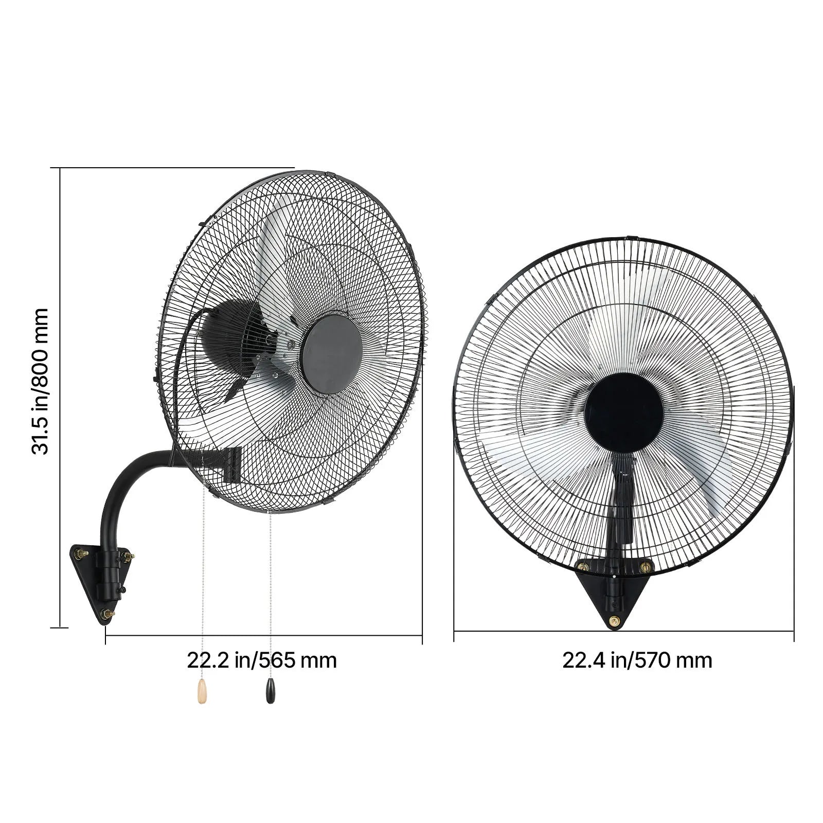 Ventilator industrial montat pe perete 18/20" cu flux de aer pe distanțe lungi