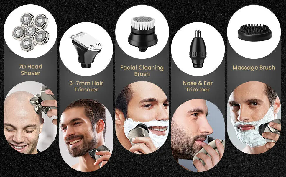 Electric Shaver for Men 5‑in‑1 Grooming Kit